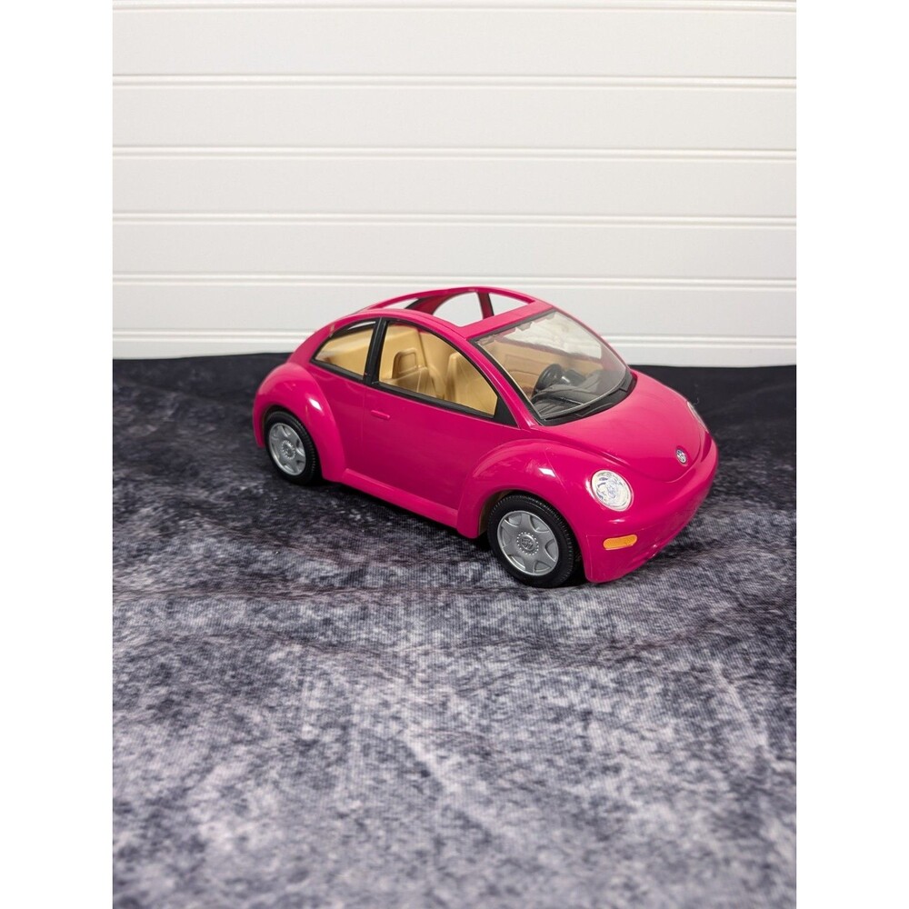 Fisher-Price 2001 Loving Family VW Volkswagon Bug Beetle Car 11” Hot Pink VTG